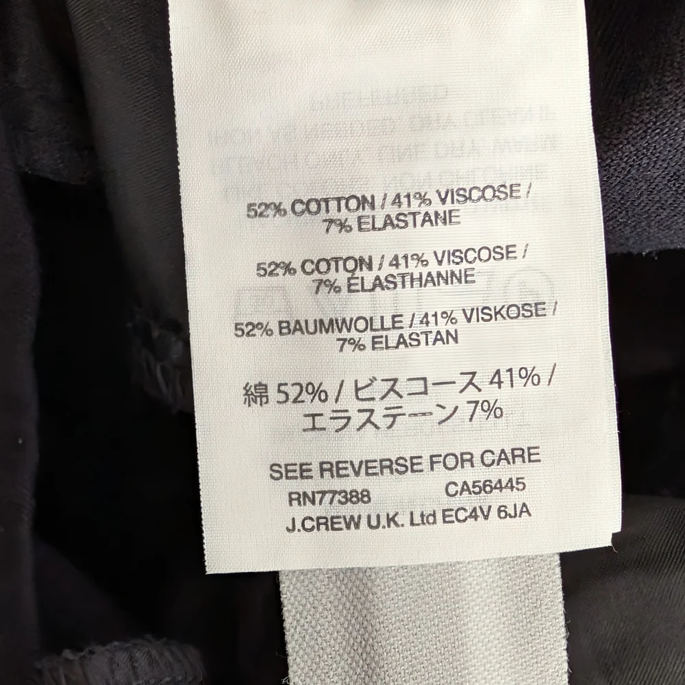 J. Crew Martie Ankle Pants, side zip, Navy, Size 8
